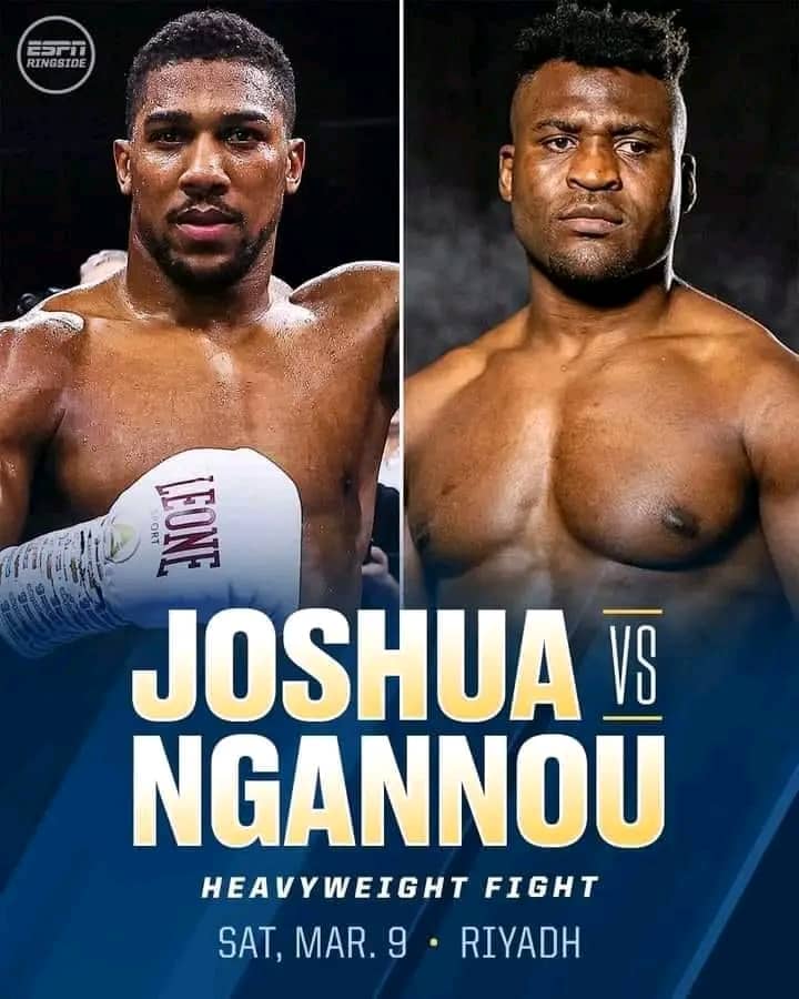 FRANCIS NGANNOU VS ANTHONY JOSUA A RYAD LE 09 MARS PROCHAIN.