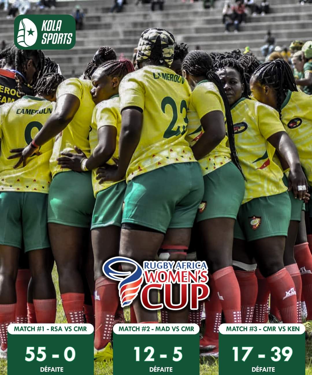 DECEPTION NATIONALE : LA DEBACLE DES LIONNES INDOMPTABLES DE RUGBY A LA COUPE AFRICAINE